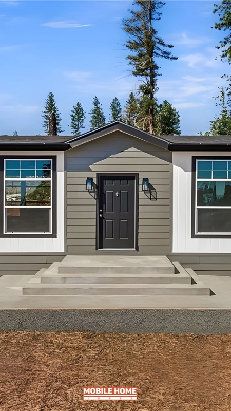 Concrete Steps, Tiered Design with Wide Platform Entrance.