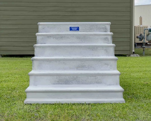 Concrete Steps with Six Treads, Textured Matte Finish for Mobile Homes.