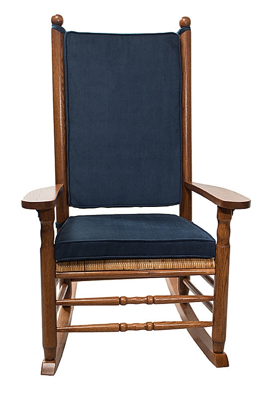 Corduroy Cushion Set For Rockers Navy Blue Fabric Traditional Style