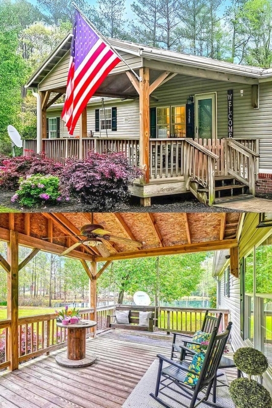 Covered Deck Ideas: Vaulted Ceiling Design with Pond View