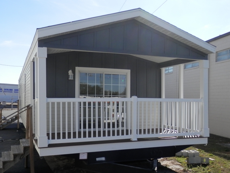 Covered Porch with Charcoal Gable End and White Columns