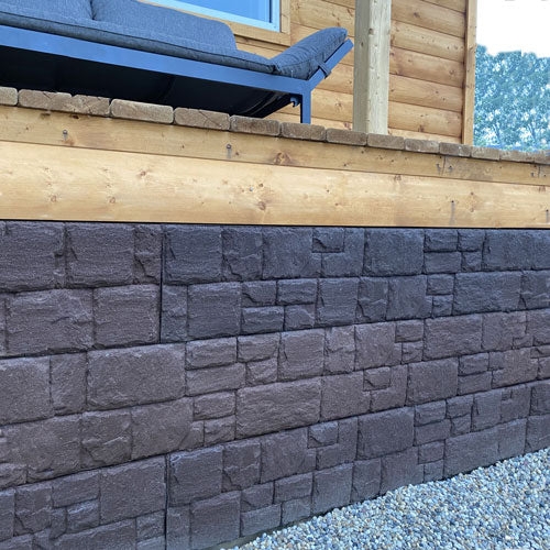 Dark Brown Faux Stone Rubber Skirting Panels for Deck Base