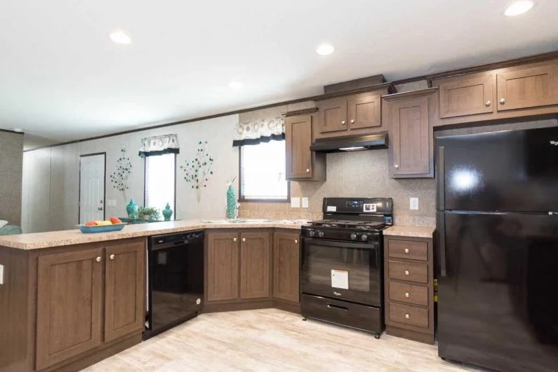 Dark Espresso Kitchen Cabinets, Black Appliances, Shaker Style
