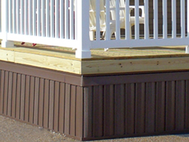 Deck Skirting Brown Vinyl Ribbed Texture Foundation Enclosure