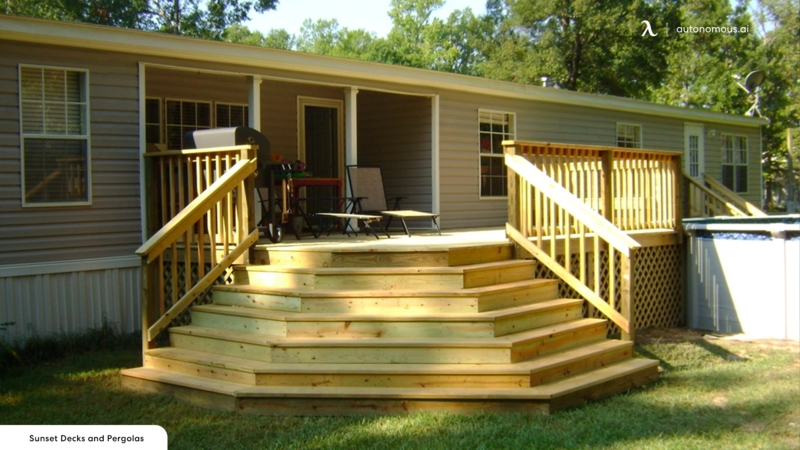 Deck Stairs Flared Design Lattice Skirting Wide Flared Deck Stairs