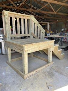 Deck Stairs Workshop Built Wooden Landing with Heavy Duty Frame