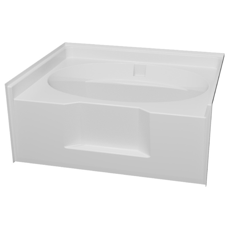 Deep Soaking Garden Bathtub with White Oval Basin and Apron
