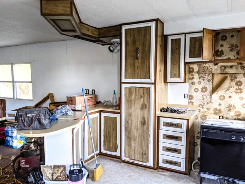 DIY Kitchen Remodel featuring Two-Tone Cabinetry and Pantry Storage