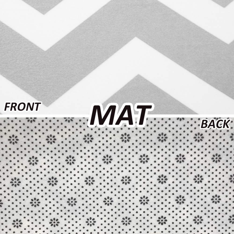 Door Mat, Chevron Pattern, Non Slip Backing, Grey, Geometric, Functional