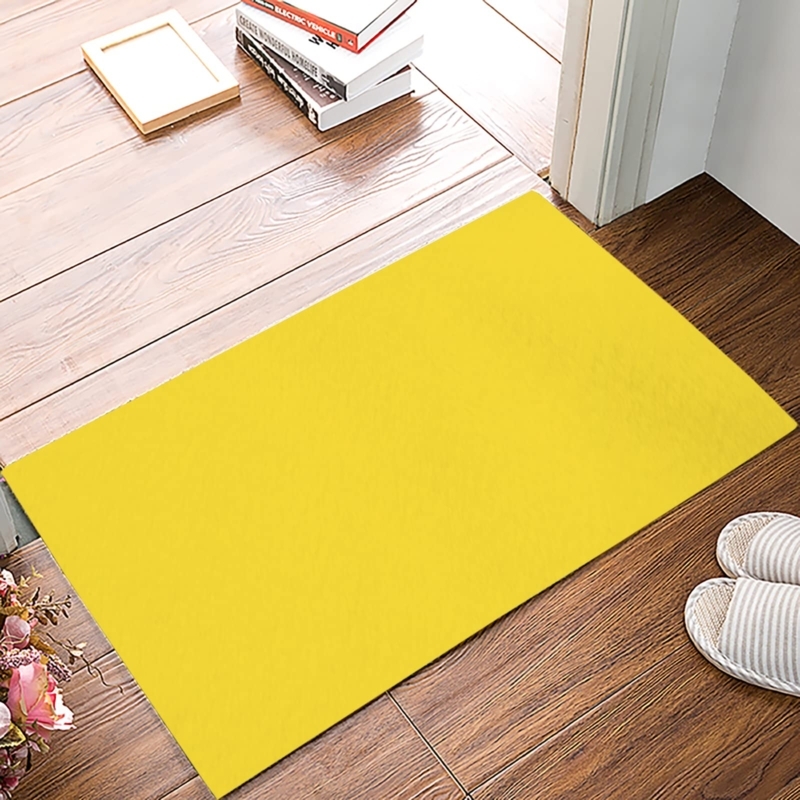 Door Mat Solid Vibrant Hue Plush Texture Minimalist Indoor Mat