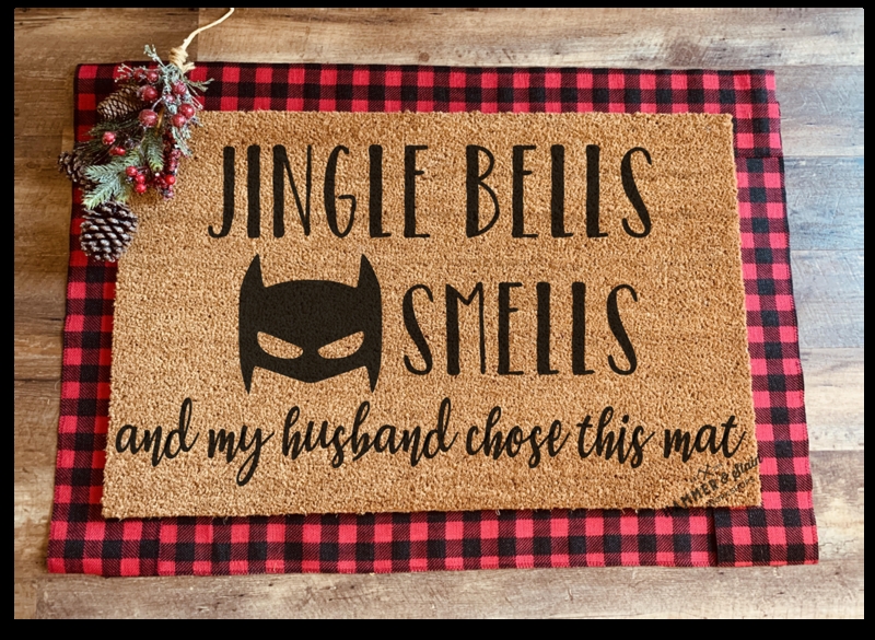 Doormat Batman Graphic Print Holiday Text Layered Coir (56)
