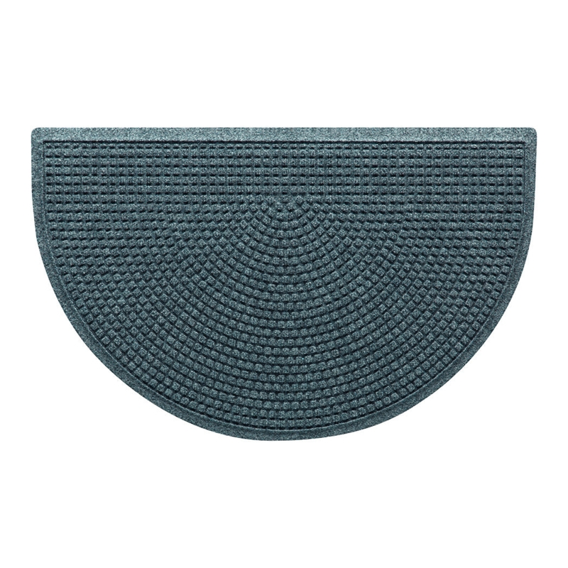 Doormat Bluestone Raised Square Grid Pattern Functional Half Oval
