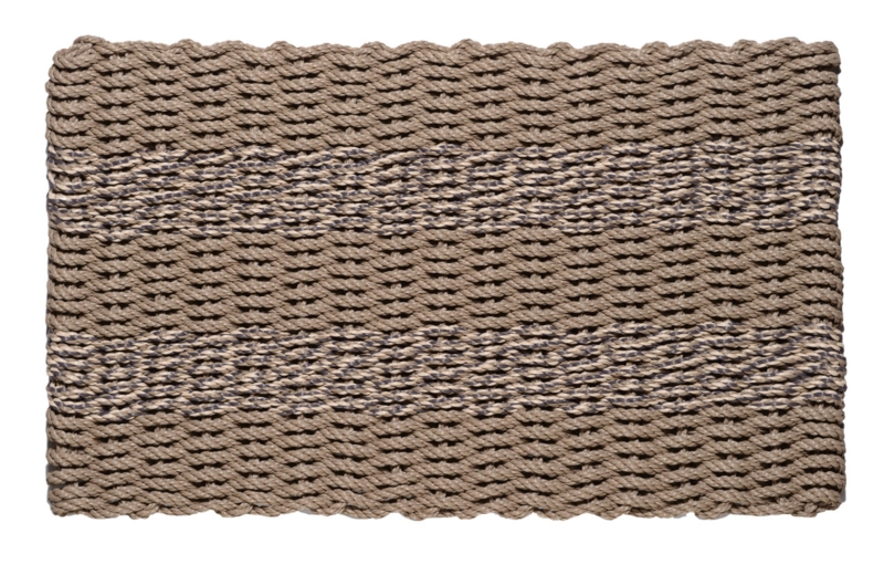 Doormat, Braided Rope Texture Scalloped Edge, Nautical Rope Doormat Design