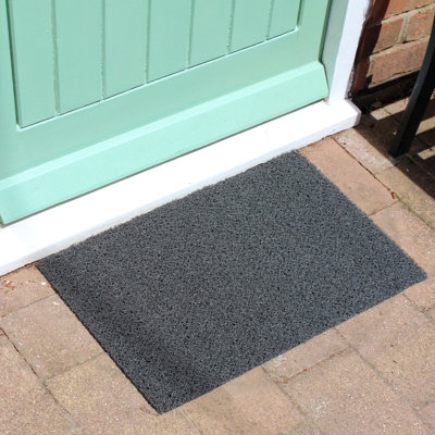 Doormat Coiled Texture Charcoal Gray Low Profile