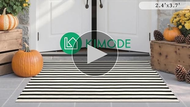 Doormat, Contrast Design Low Pile, Farmhouse Front Porch Rug