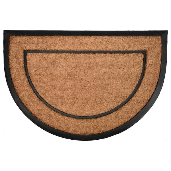 Doormat Double Border Heavy Duty Coarse Tan Fiber Traditional