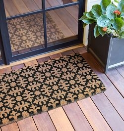 Doormat Extra Wide Outdoor Mat, 24x57 Inch, Woven Scroll Pattern
