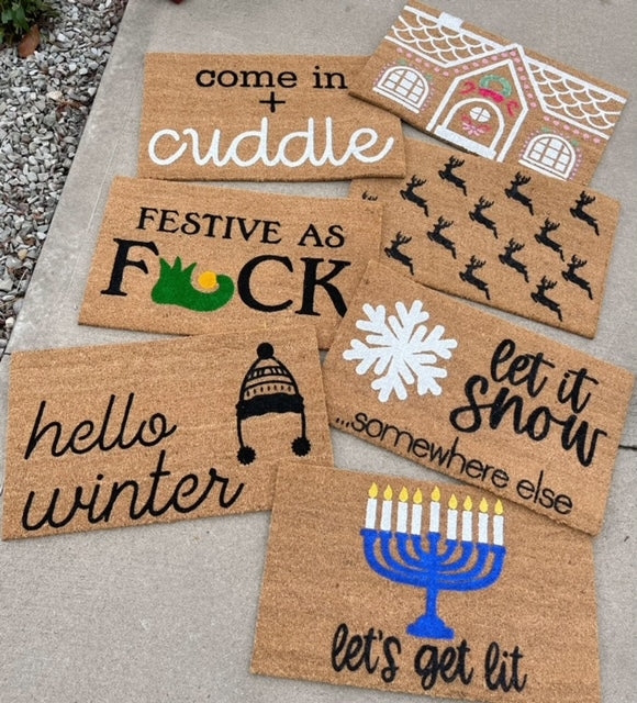 Doormat Holiday Theme Collection Coir Like Graphic Prints