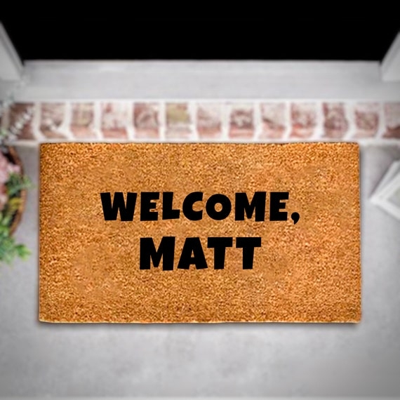 Doormat Humorous Personalized Typography Clever Pun Coarse Texture