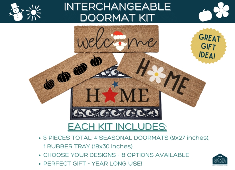 Doormat Kit Rubber Tray Base Interchangeable Inserts (54)