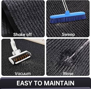 Doormat Linear Texture Heavy Duty Non Slip Design Entrance Rug