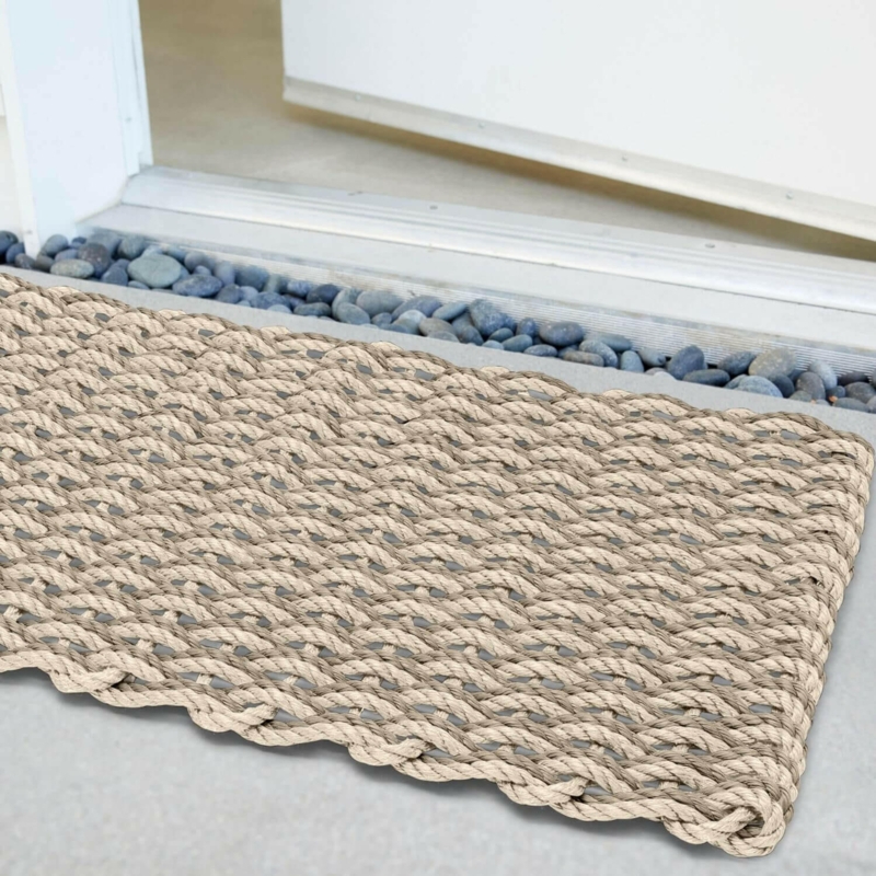 Doormat Lobster Rope Weave Double Pattern Coastal Tan