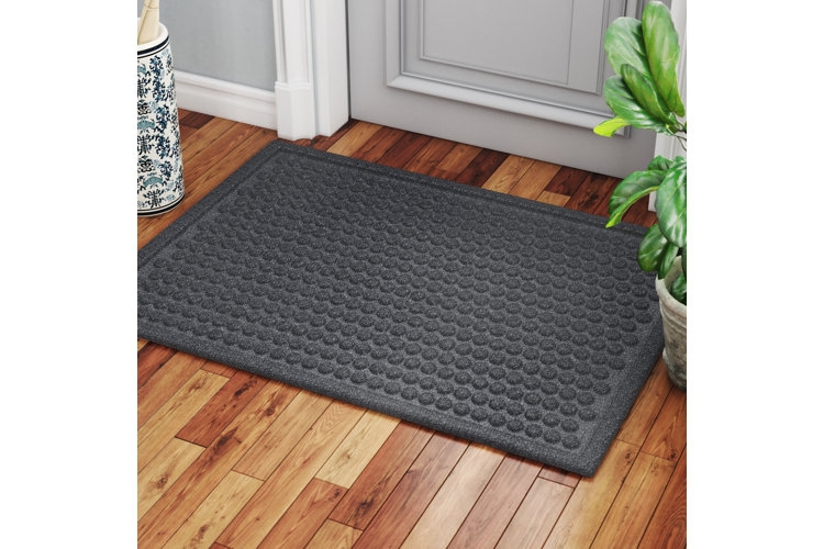 Doormat Low Profile Charcoal Bubble Texture Raised Border
