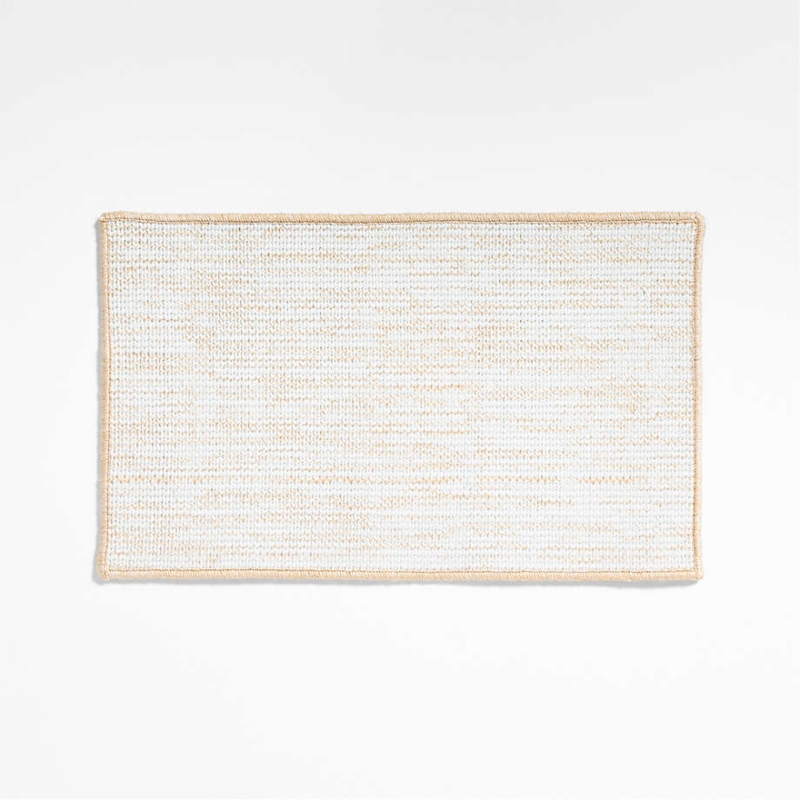 Doormat, Marled Texture Woven, Tan Bound Edge, Natural, Scandi Entryway