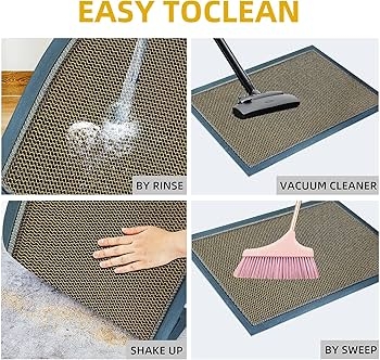 Doormat Mesh Texture Coffee Brown Washable Surface Easy Clean