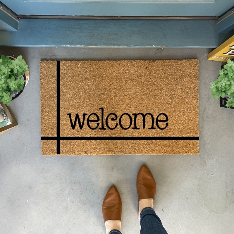 Doormat Modern Minimalist Graphic Lines Lowercase Serif Typography