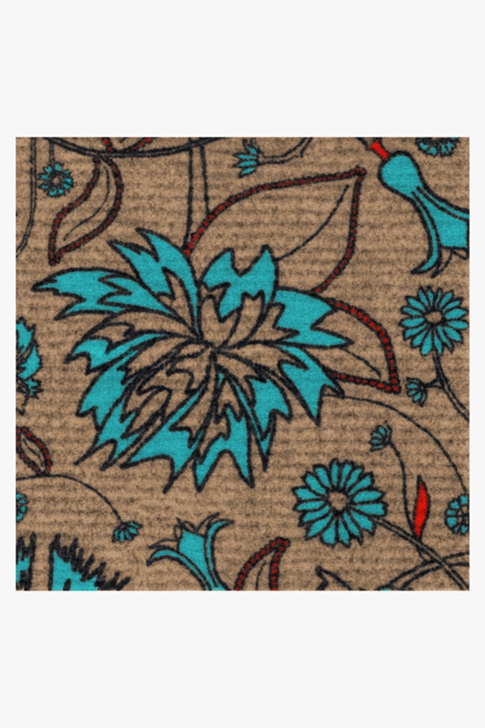 Doormat Oversized Floral Pattern Ribbed Base Maximalist Decor