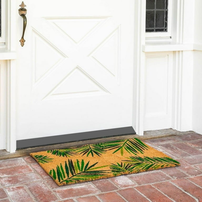 Doormat Palm Leaf Pattern Coco Coir Material Tropical Palm Leaf Doormat