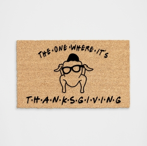 Doormat, Pop Culture Graphic, Friends TV Show Font, Coir Texture