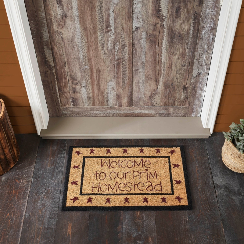 Doormat Primitive Star Border Homestead Text Farmhouse Entryway