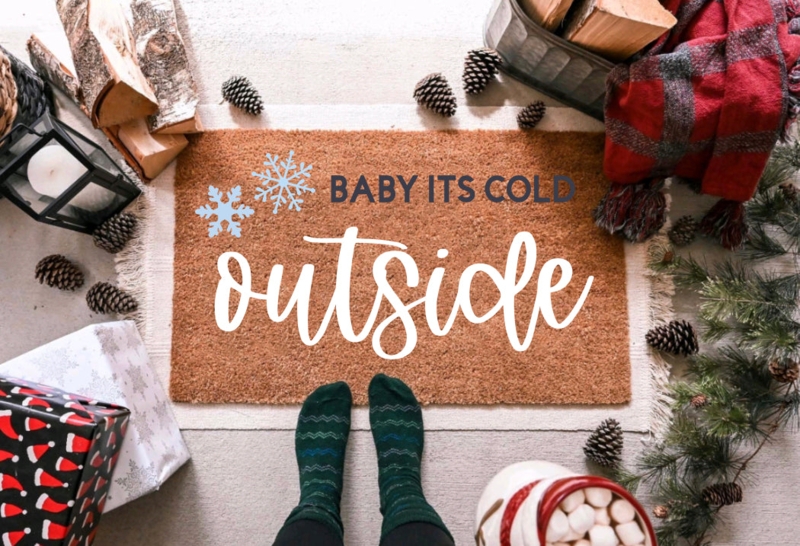 Doormat Script Lettering Mixed Typography Coir Modern Farmhouse