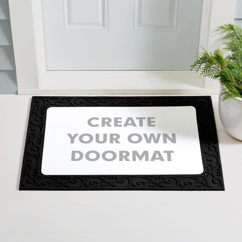 Doormat, Scrollwork Border, Black Frame, Contrast Frame, Classic Mat