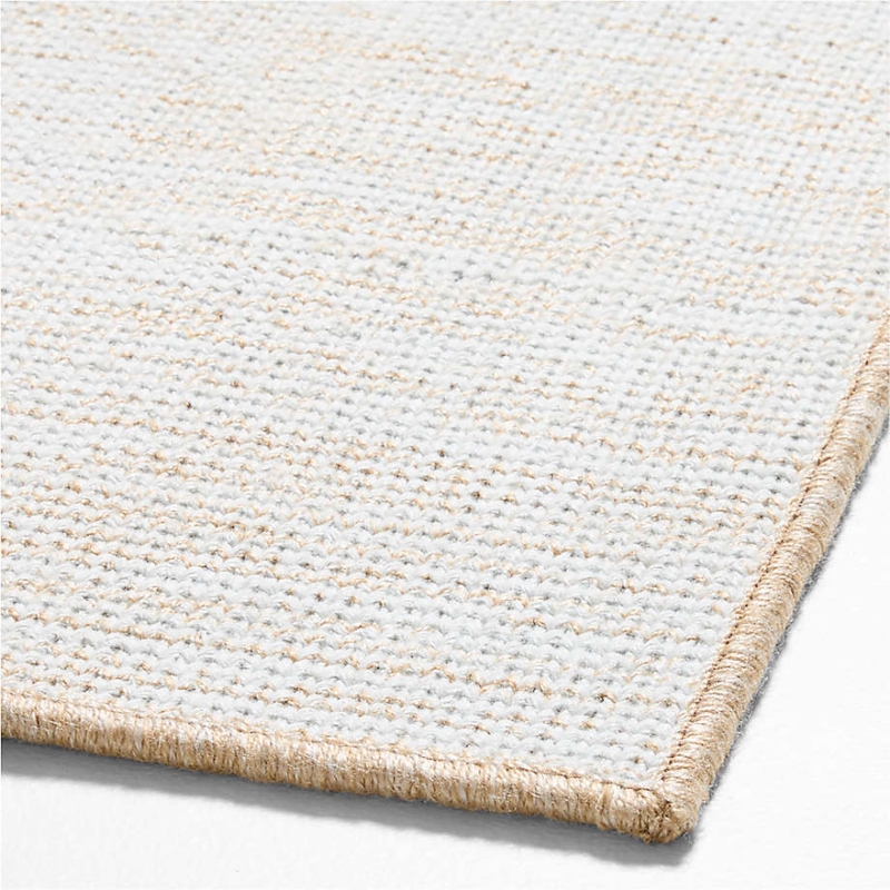 Doormat, Serged Edge Flatweave, White and Natural Tan, Durable Mat