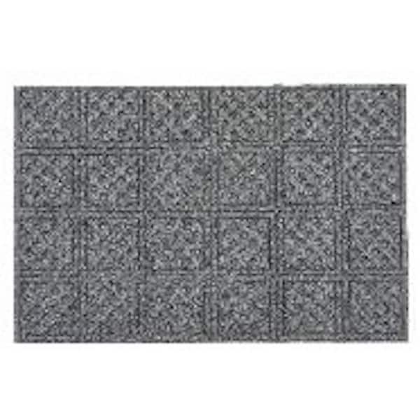 Doormat Slate Gray Mottled Lattice Low Profile Synthetic