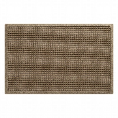 Doormat Tan Synthetic Waffle Pattern Grid Texture Low Profile