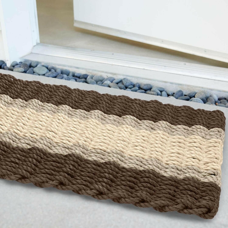 Doormat Tri-Color Design Chunky Weave Nautical Rope