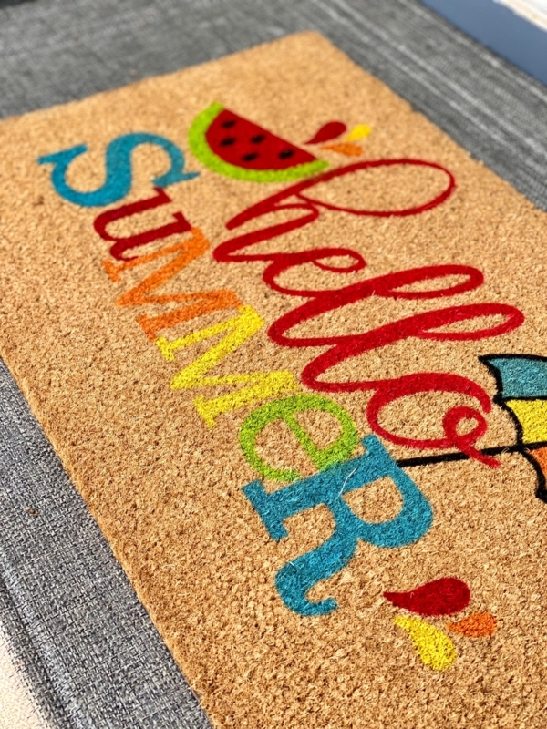 Doormat Watermelon Motif with Fibrous Texture, Playful