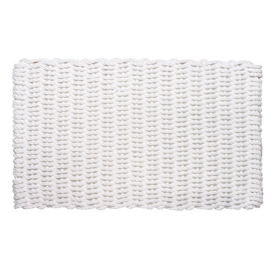 Doormat Woven Rope Texture White Coastal Nautical Style Entry Mat