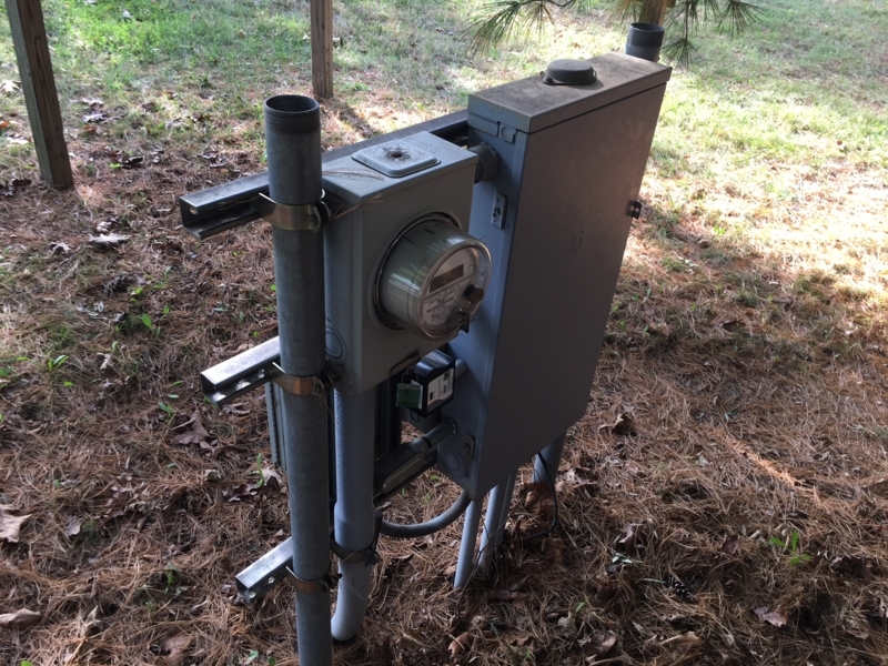 Electric Meter with Metal Post Mount, Outdoor Electrical Post