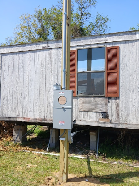 Electrical Meter Box for Manufactured Home Utility, Service Pole