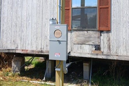 Electrical Meter Box on Standalone Utility Pole, Outdoor Install