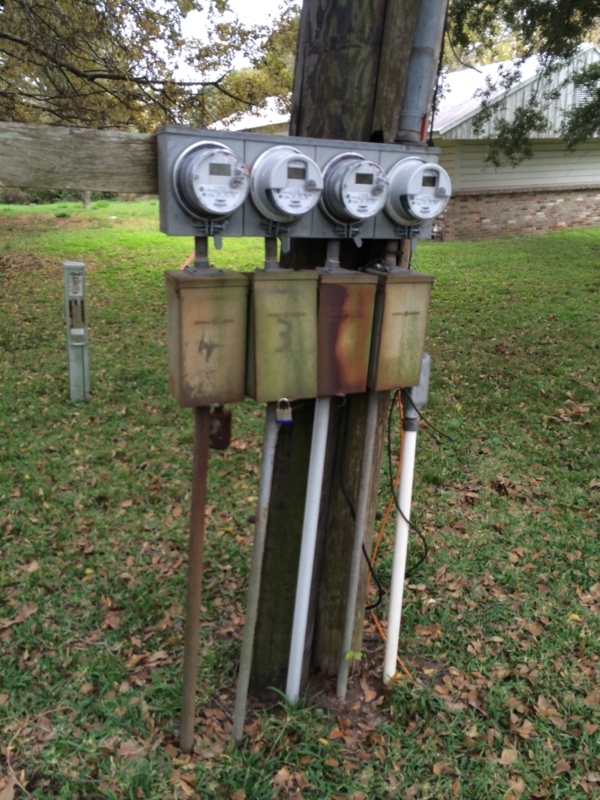 Electrical Meters in a Multiple Meter Setup, Outdoor Grouping