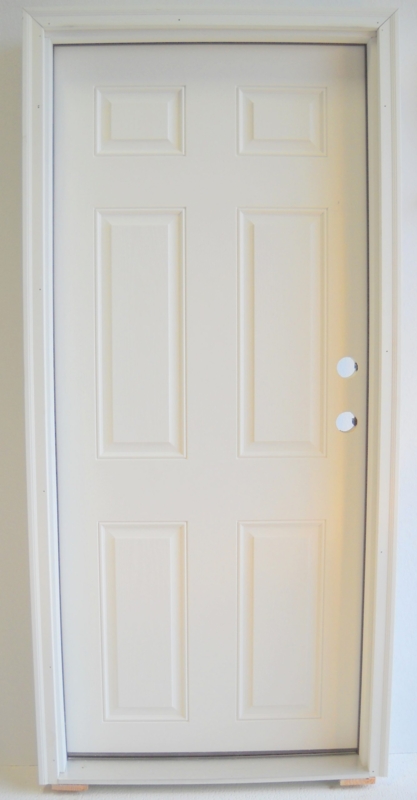 Exterior Door Six Panel Pre Hung Frame Pre Bored Holes Traditional
