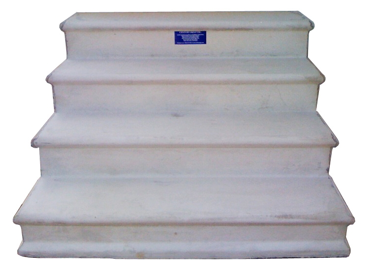 Exterior Steps with Four-Tier Structure, Bullnose Edges, Molded Design.