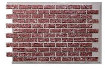 Faux Red Brick Skirting Panel with Rugged Interlocking Texture