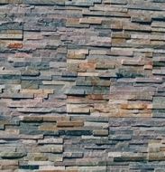 Faux Stone Mobile Home Skirting with Multi-Colored Stacked Ledger Stone